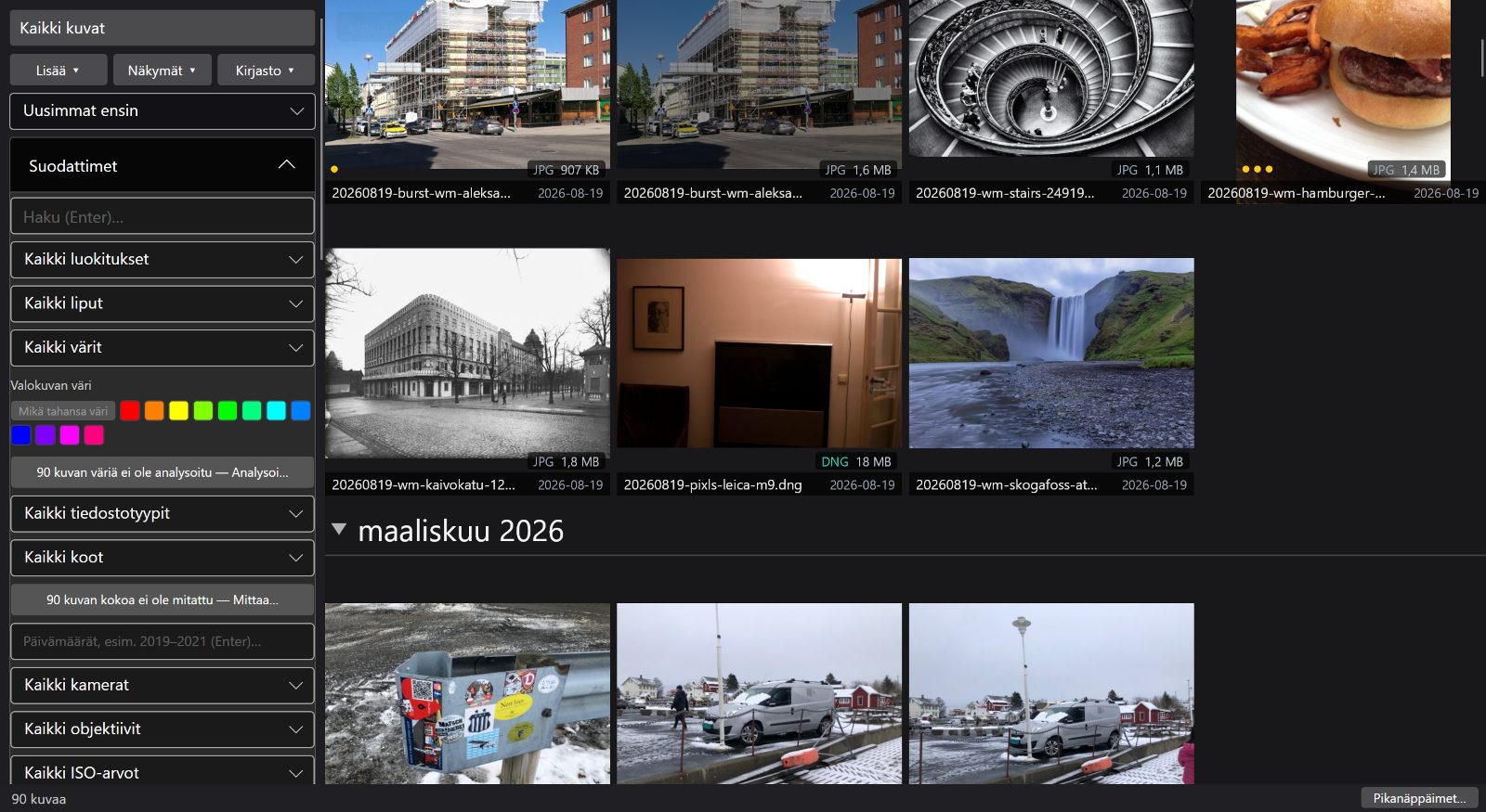 FastLoupe-ikkuna, käyttöliittymä tämän sivun kielellä.